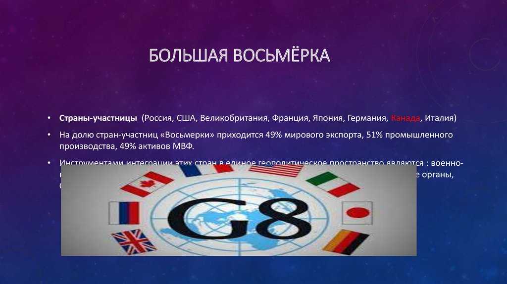 "большая восьмерка": история создания и развитие