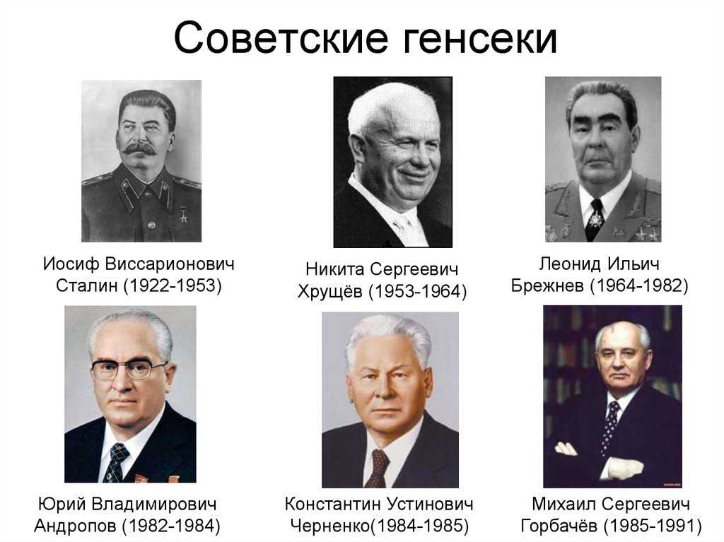 Глава государства советского союза. Сталин Хрущев Брежнев Андропов Черненко Горбачев. Сталин Хрущев Брежнев Андропов Черненко Горбачев таблица. Ленин Сталин Хрущев Брежнев Андропов. Андропов Черненко Горбачев таблица.