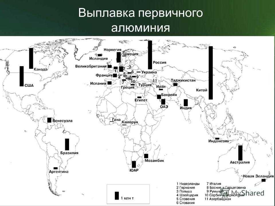 Крупнейшее производство алюминия в россии. Добыча алюминиевых руд в мире карта. Месторождения алюминиевых руд в мире. Карта добычи алюминия в мире. Месторождения бокситов на карте.