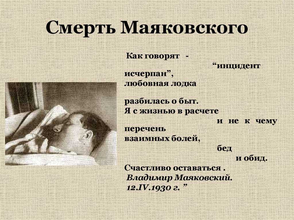 Маяковский смерть биография. Маяковский причина смерти. Маяковский фото смерти.